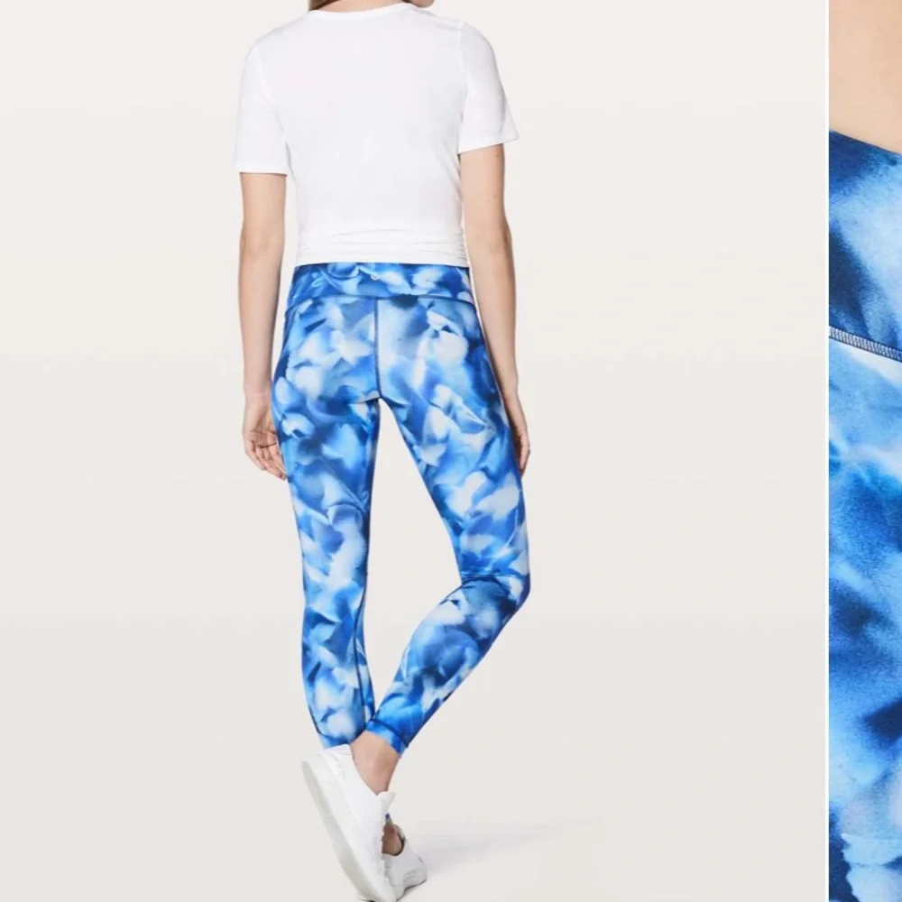 Lululemon Wunder Under Low-Rise 28” Leggings Blue Blush‎ Blossom Size 6